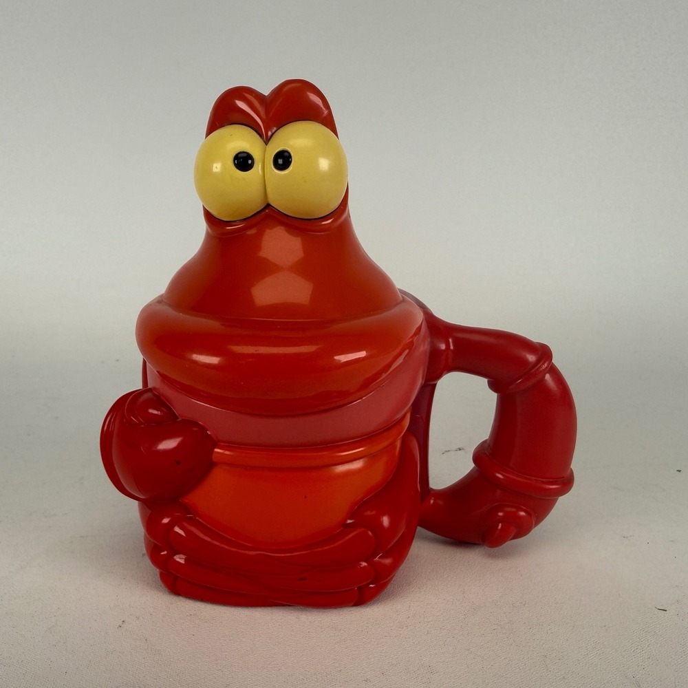 Disney World On Ice Sebastian The Little Mermaid Plastic Souvenir Mug Flip Top